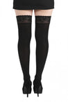 50 denier Opaque Lace Top Thigh High Stay Ups XXXL