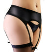 Black Satin Suspenders Garter Belt