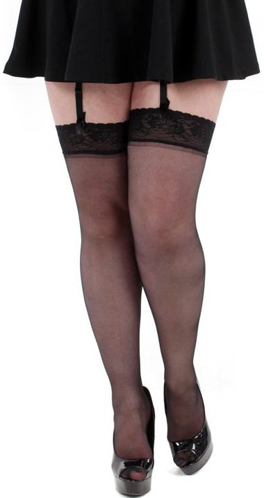 SALE! Sheer Lace Top Stockings 2x-3x